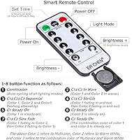 Vista 6 de ER CHEN Guirnalda de luces que cambian de color, funciona con pilas, 66 pies, 200 luces LED parpadeantes, 8 modos, alambre de cobre plateado