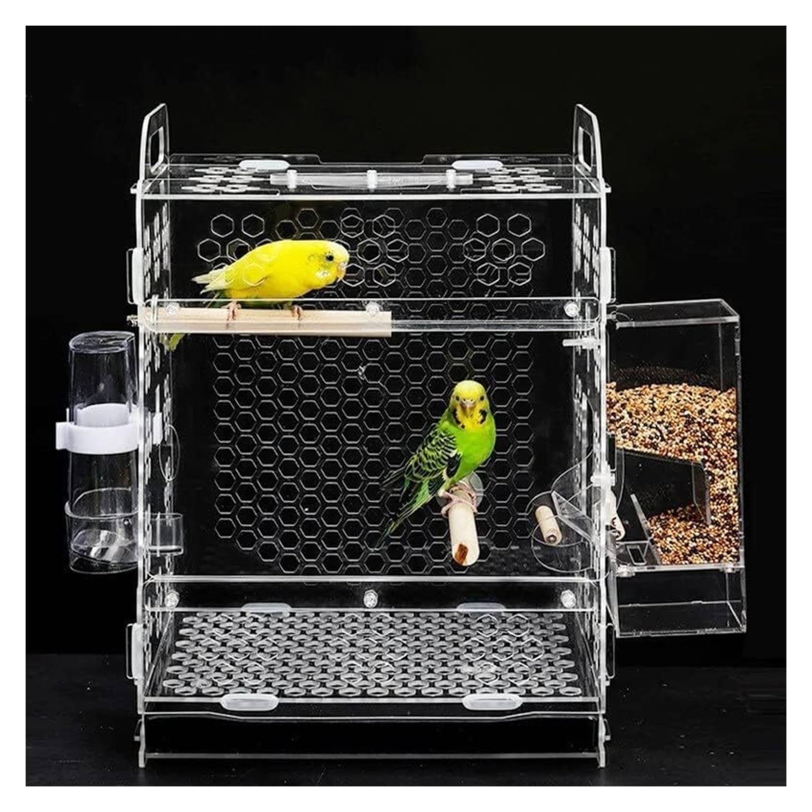 Klatka dla ptaków, Duże transportery dla ptaków Akrylowe klatki Produkty zwierząt Klatka lotnicza Papuga Przenośna Trwała(Empty Cage)