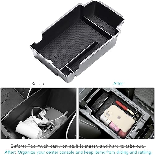 Miniatura 2 de CDEFG Organizador de accesorios de consola central para Chevy Blazer 2019, 2020, 2021, 2022, 2023, 2024, material ABS, bandeja de inserción para