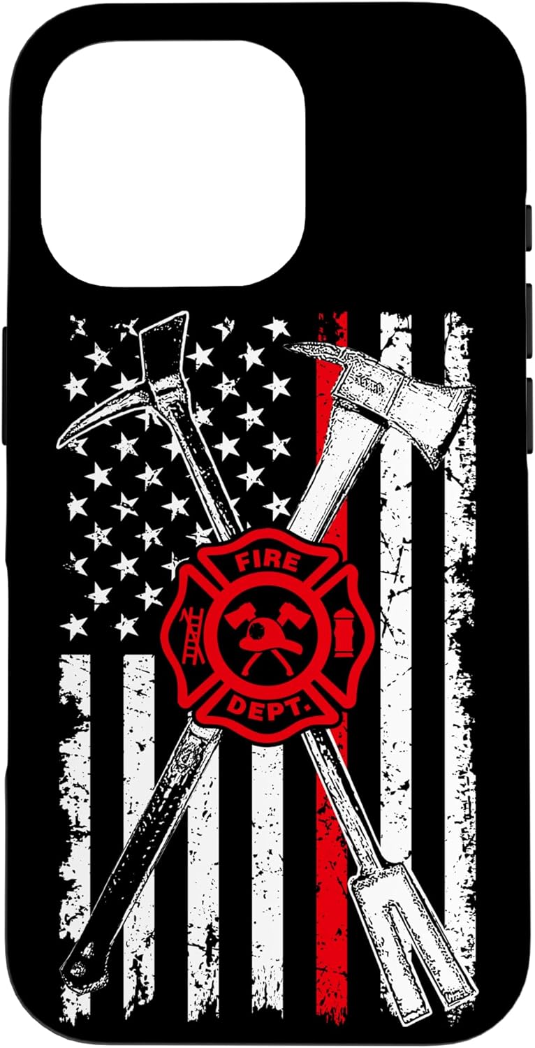 iPhone 16 Pro Patriotic Design Axe Halligan Thin Line Red