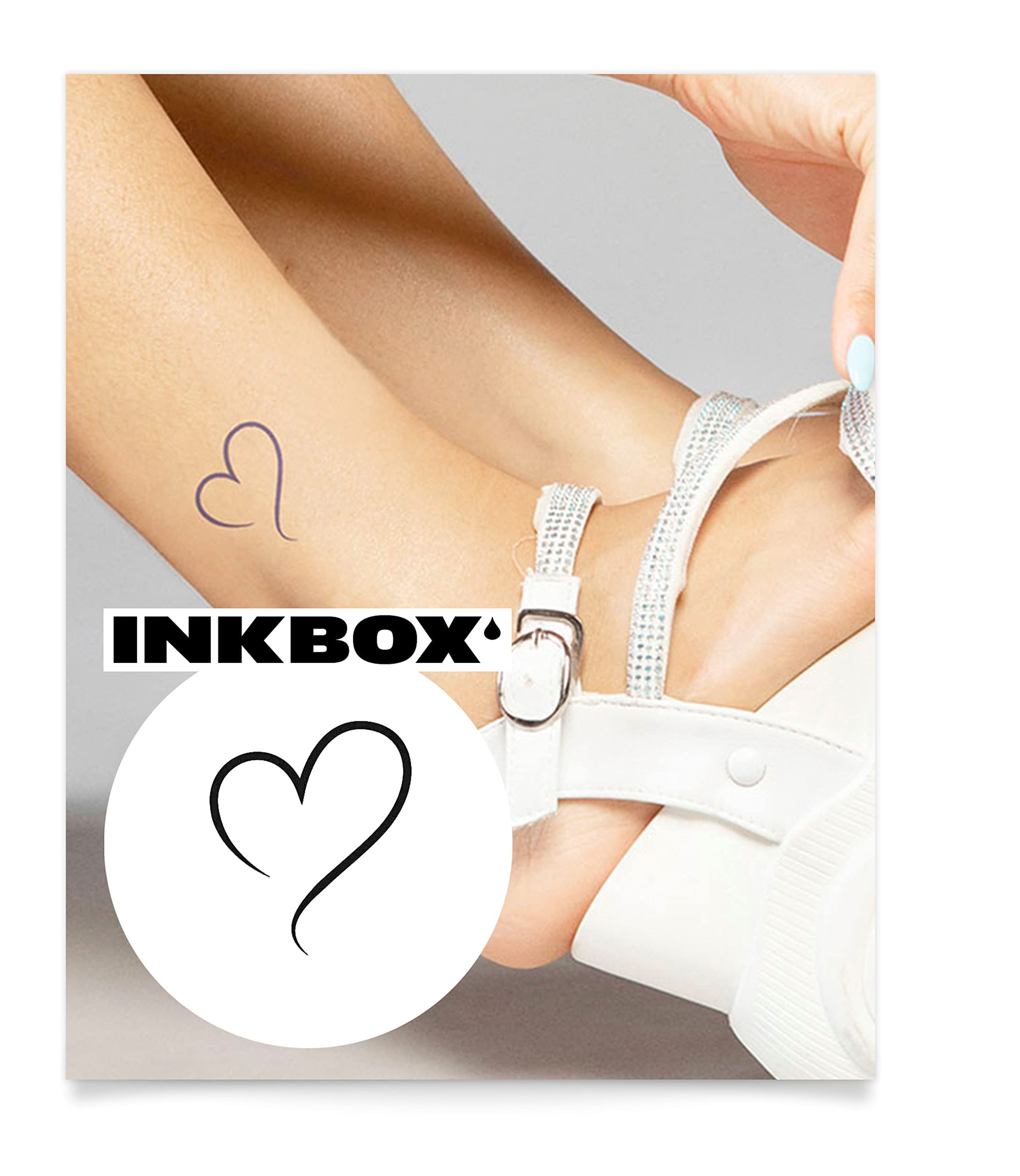 inkboxTemporary Tattoos, Semi-Permanent Tattoo, One Premium Easy Long Lasting, Water-Resistant Temp Tattoo with For Now Ink - Lasts 1-2 Weeks, Heart Tattoo, Aorta, 2 x 2 in