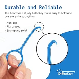 OrthoKey Retainer & Aligner Removal Tool - Dental-Grade Orthodontic Supplies for Invisible Braces, Cleaning & Travel - Bracket & Denture Remover (2-Pack) Blue & White