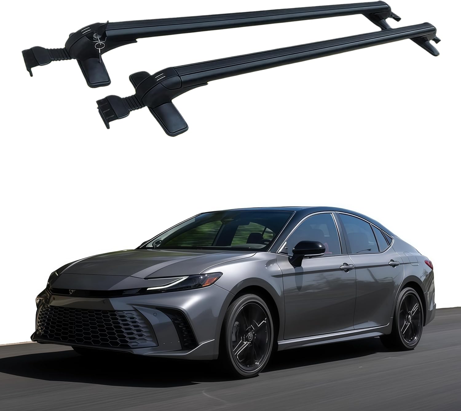 2PCS Roof Rack Rail Cross Bars Fit for Toyota Camry XV80 2023 2024 2025 Lockable Aluminum Crossbars Cargo Carrier Without Roof Rails