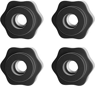 WenCrew 4Pcs M8 Star Knob Clamping Handle Nut Through Hole Set,Black Plastic Female Thread Nut Clamping Knob Grip Assortment Kit Screw-On Clamping Square Knob for Mechanical Equipment