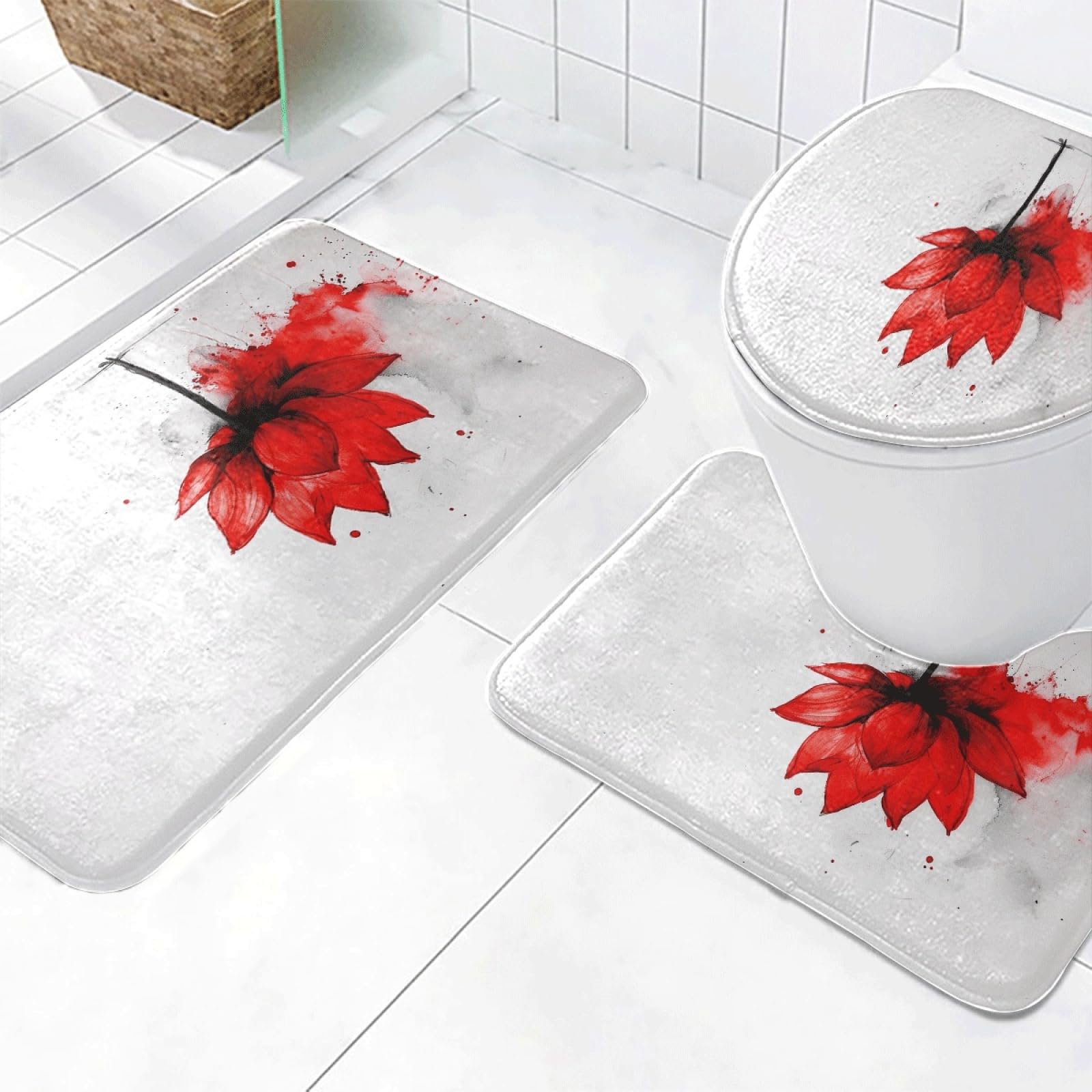 Bath mat lavable et tapis de bain antidérapant en forme de U pour maison