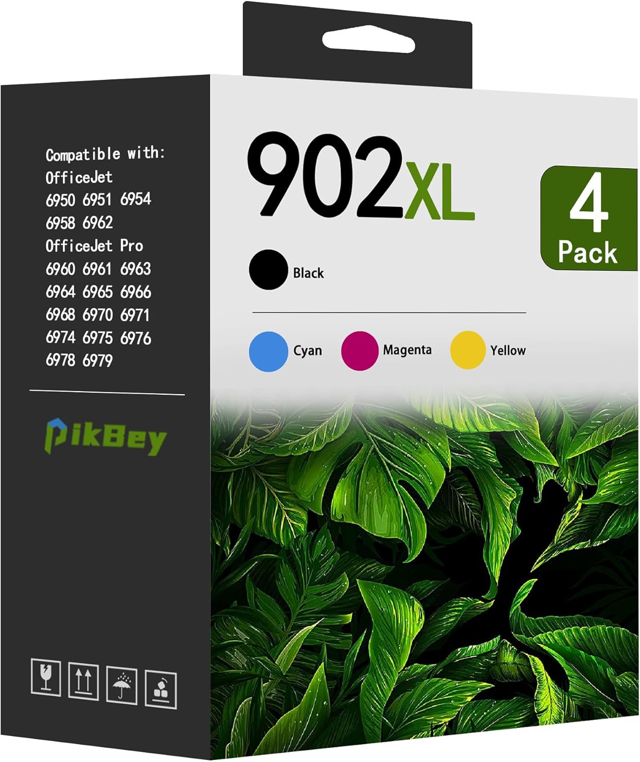 902XL 902 Ink Cartridges Combo Pack (4-Pack, Black/Cyan/Magenta/Yellow) Replacement for HP 902 902XL Ink cartridges for OfficeJet Pro 6978 6968 6962 6950 6970 6976 6971 6951 Printers