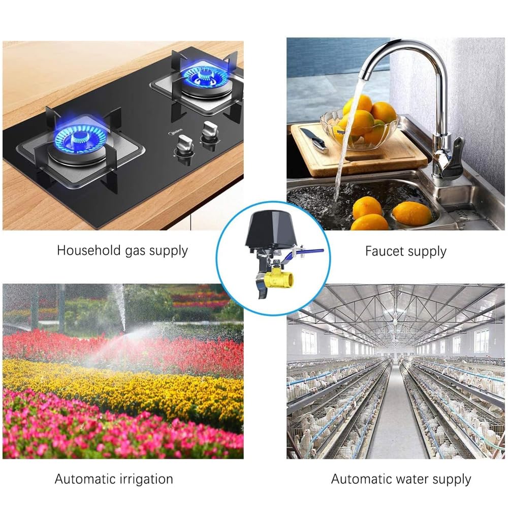 POFET Valve d'eau Intelligente, minuterie d'eau WiFi, Prise en Charge de la télécommande du téléphone Portable, Compatible avec Smart Life, Support Tuya, Assistant Vocal