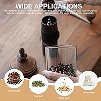 Vista 5 de Tarro de cristal para granos de café, tapa de madera retro hermética, recipiente transparente con cuchara, recipiente de almacenamiento de cocina