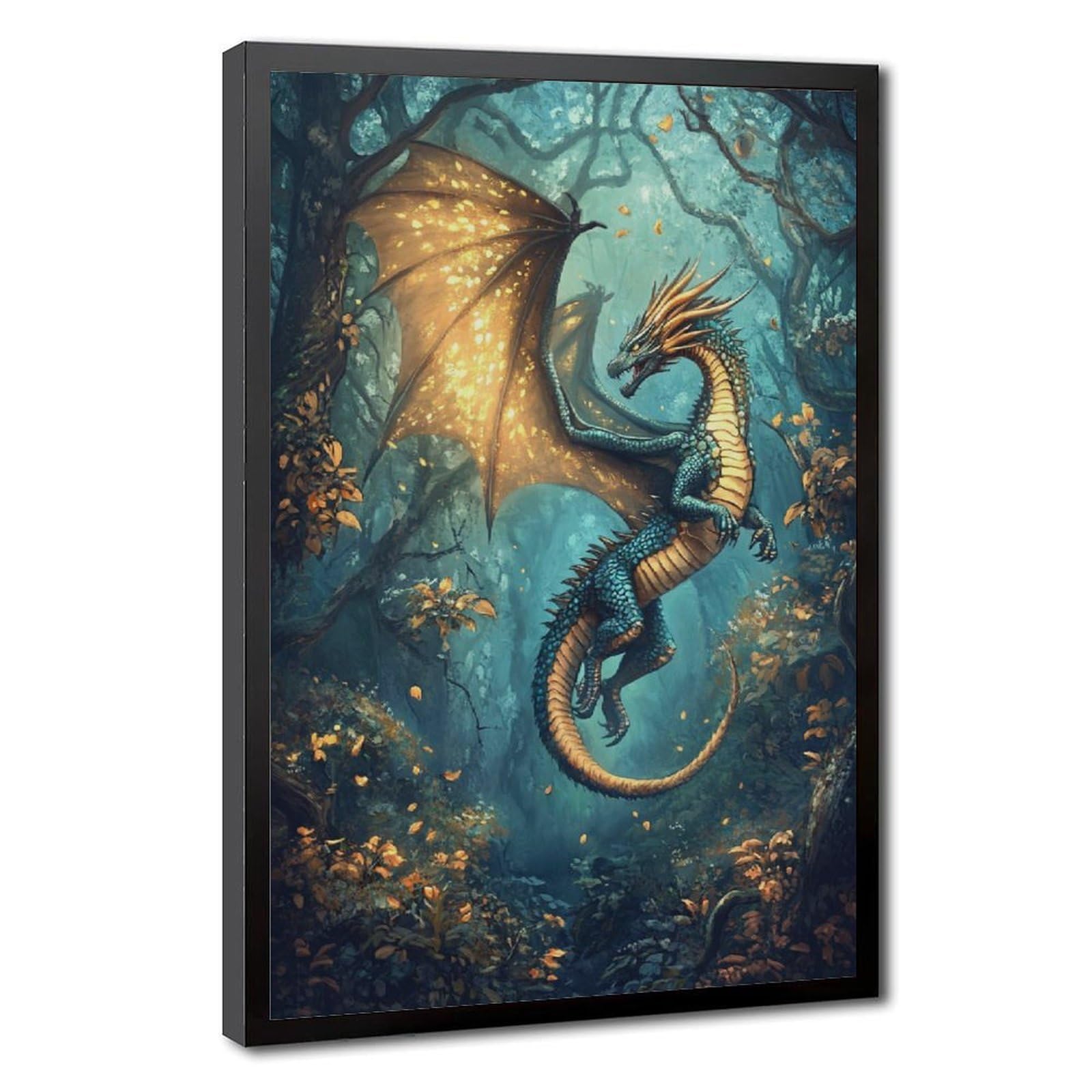 Bareronor Forest Dragon Poster (3) Canvas Poster Bedroom Decor Landscape Office Room Decor Gift 24" L X 36" W