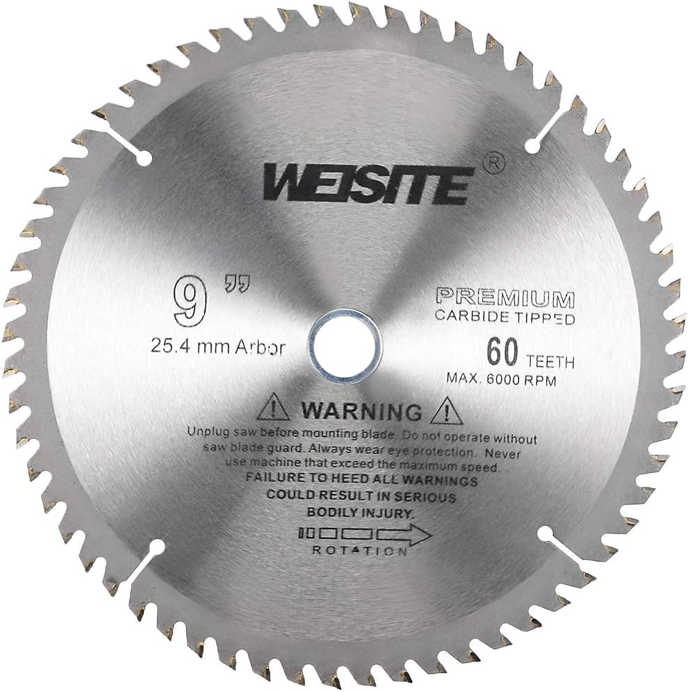 uxcell 9" Circular Saw Blade, 60T 3/4" Arbor, Wood Tungsten Carbide Tipped (TCT) Slitting Saw