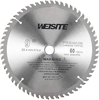 uxcell 9" Circular Saw Blade, 60T 3/4" Arbor, Wood Tungsten Carbide Tipped (TCT) Slitting Saw
