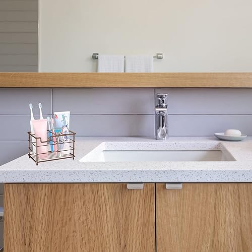 Miniatura 7 de HBlife Soporte grande para cepillos de dientes para baño, 7 ranuras de bronce de acero inoxidable, accesorios de baño, organizador para espacios