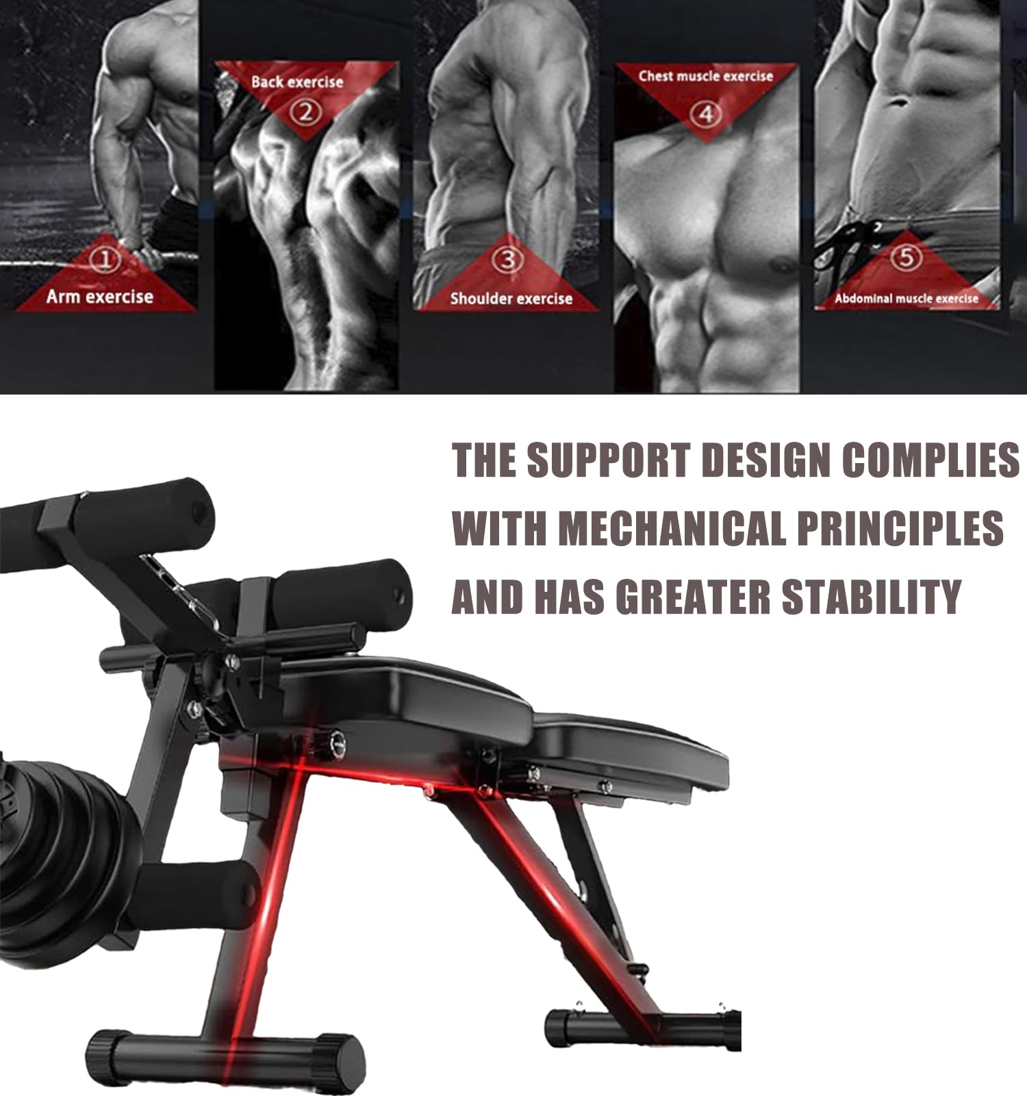 Banco Musculación，máquina De Gimnasio Ajustable，banco De Abdominales，maquina De Musculacion，Para Deporte En Casa，Capacidad De Carga: 200 Kg Black,162 * 118 * 48CM