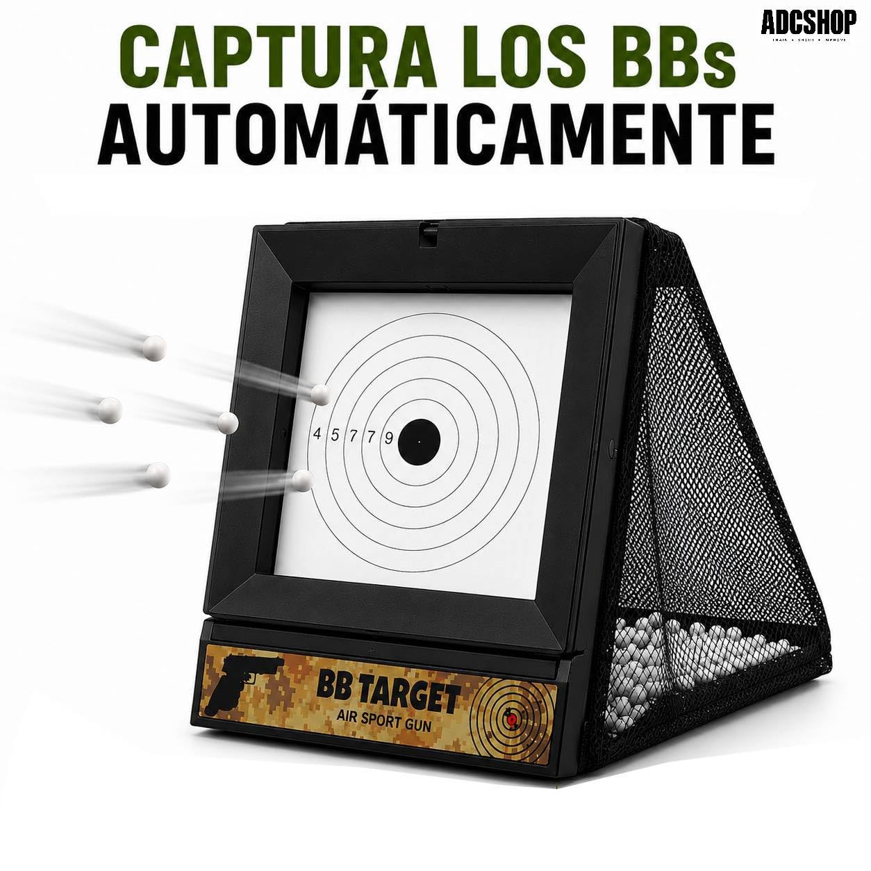 Cazabalines Airsoft. Tiro Dual + 100 dianas 17x17 cms x Objetivos móbiles