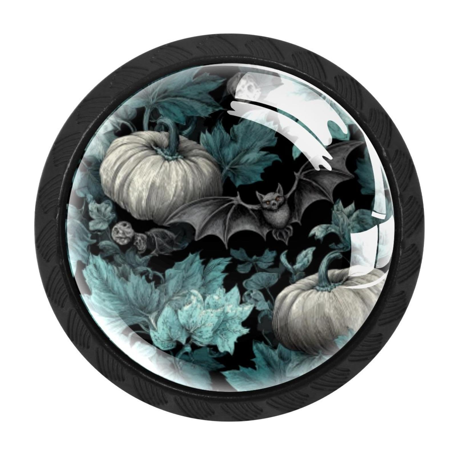 CHENZZZZ Scary Halloween (1) Cabinet Knobs 4 Pieces Drawer Kitchen Cabinets Dresser Cupboard Wardrobe Unique Pulls Handles