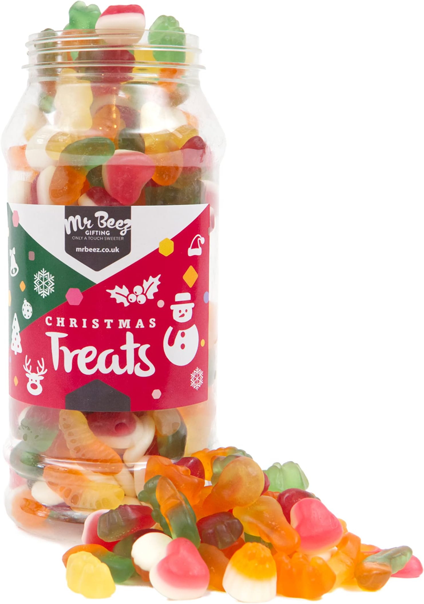 Mr Beez Gifts | Christmas Sweets Jar | Jelly Mix | 24x9cm | 680g