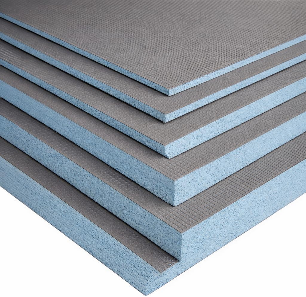 50x Tile Backer Board Insulation XPS Foam Waterproof Cement Coat 1200x600mm Underfloor Heating Underlay (1200x600x6mm)