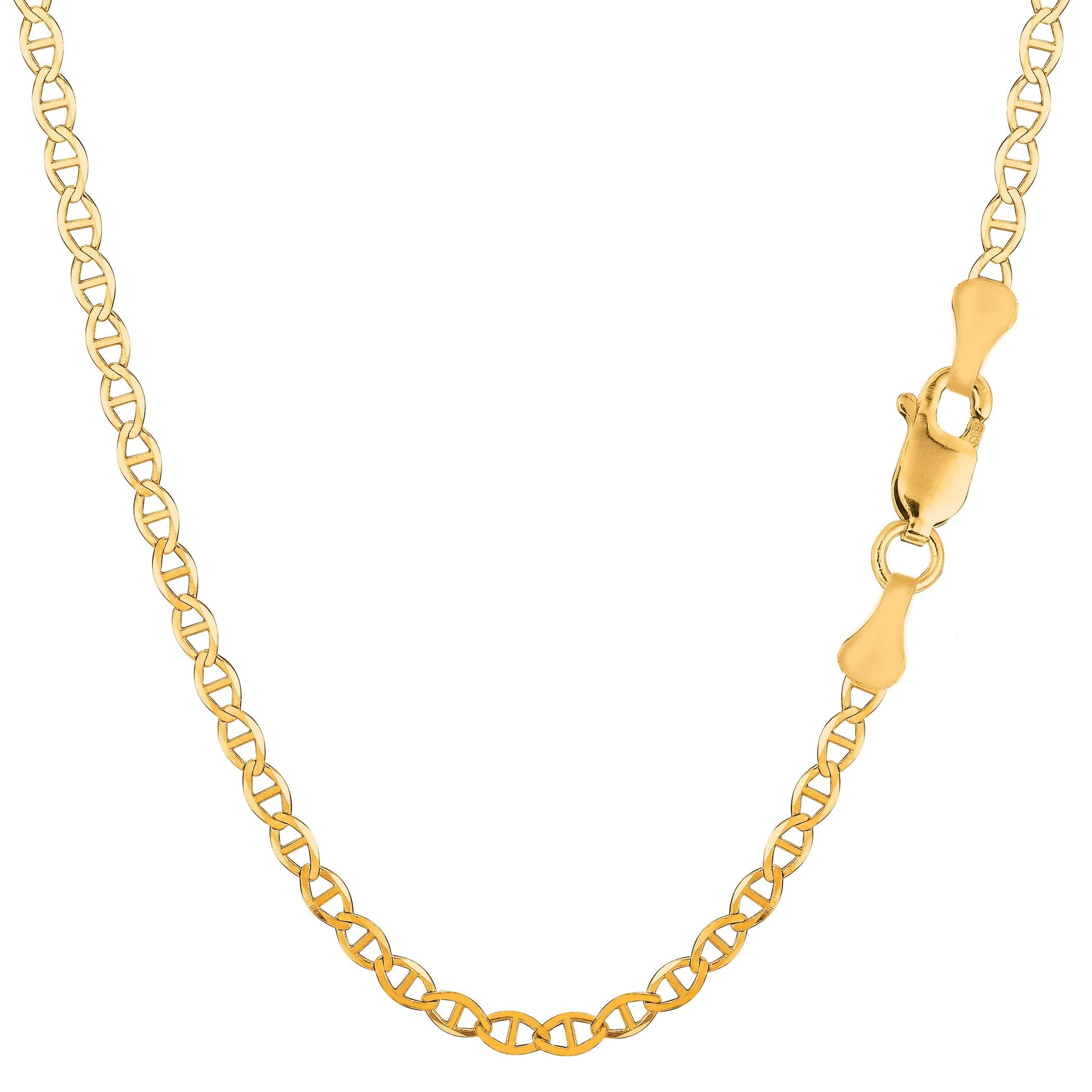 Jewelry Affairs 14K Yellow Gold Filled Solid Mariner Chain Necklace, 3.2mm Wide