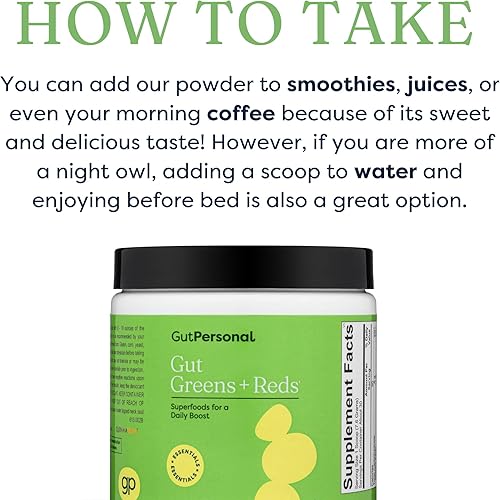 Miniatura 7 de Gut Greens Las verduras intestinales + los rojos nutren tu intestino, aumentan las bacterias buenas y mejoran el bienestar para una salud intestinal