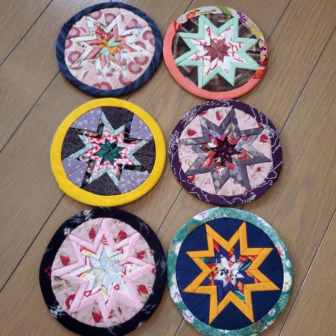 Amazon.co.jp: ハンドメイド 着物リメイク コースター5枚セット