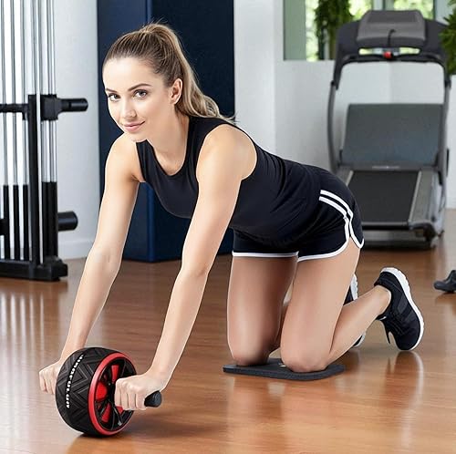 Miniatura 5 de Rueda de rodillo abdominal para entrenamiento abdominal, equipo de entrenamiento portátil para gimnasio en casa, con rodillera
