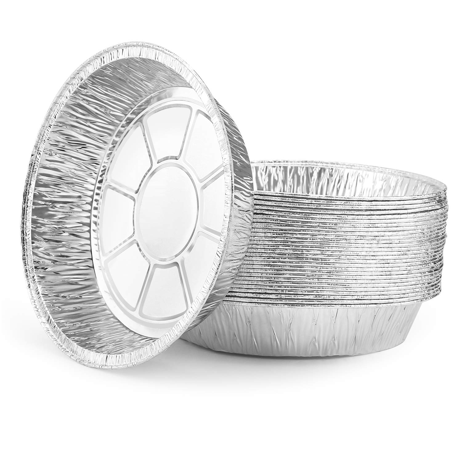 Pie Tins 9 Inch, Beasea 50 Pack Disposable Tin Tart Pans Aluminum Foil