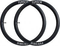 YunSCM 2 camere de aer de 27,5 inchi, valvă Schrader AV 32 mm, ranforsate, pentru biciclete electrice cu lățimea de 2,5 2,6 2,8 3,0 5
