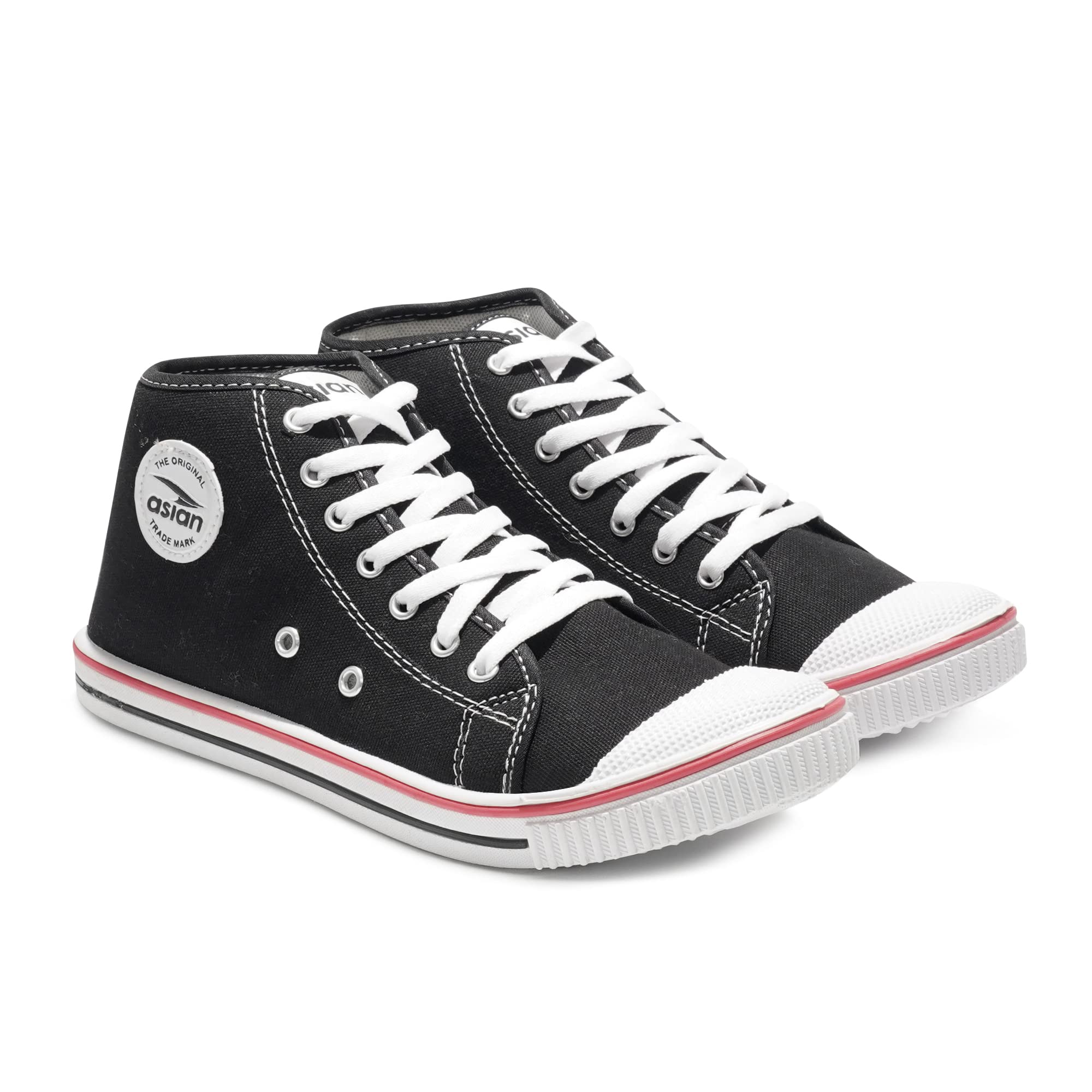 ASIAN Mens BLAKE-12 Casual Sneaker High Neck,Hi-Top Canvas Walking Shoes with Air Cushion Technology Lightweight Casual Lace-Up Shoes for Mens & Boys Black (B0BV2VJN49) Amazon Price History, Amazon Price Tracker