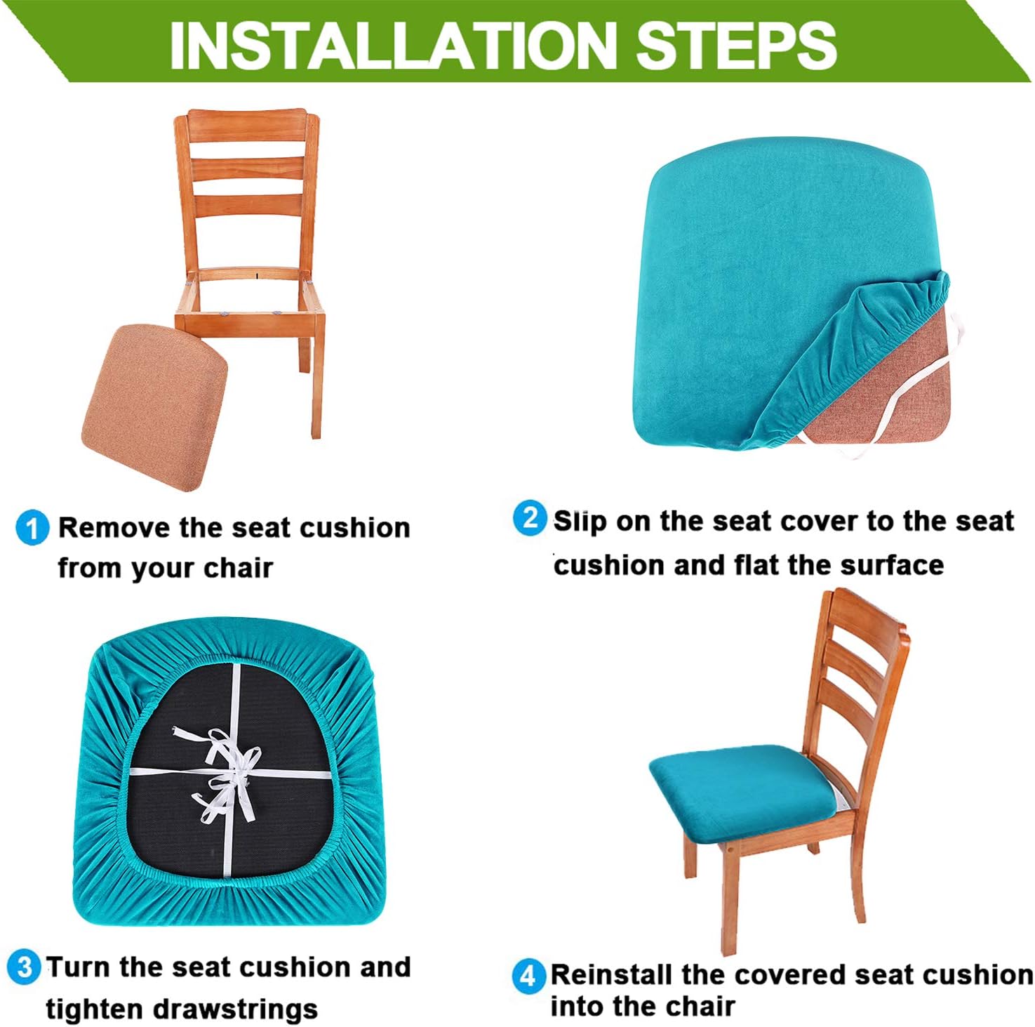 Buy Smiry Original Velvet Dining Chair Seat Covers Stretch Fitted Dining Room Upholstered Chair Seat Cushion Cover Removable Washable Furniture Protector Slipcovers With Ties Set Of 2 Coffee Online In Indonesia B07r1s8cj8