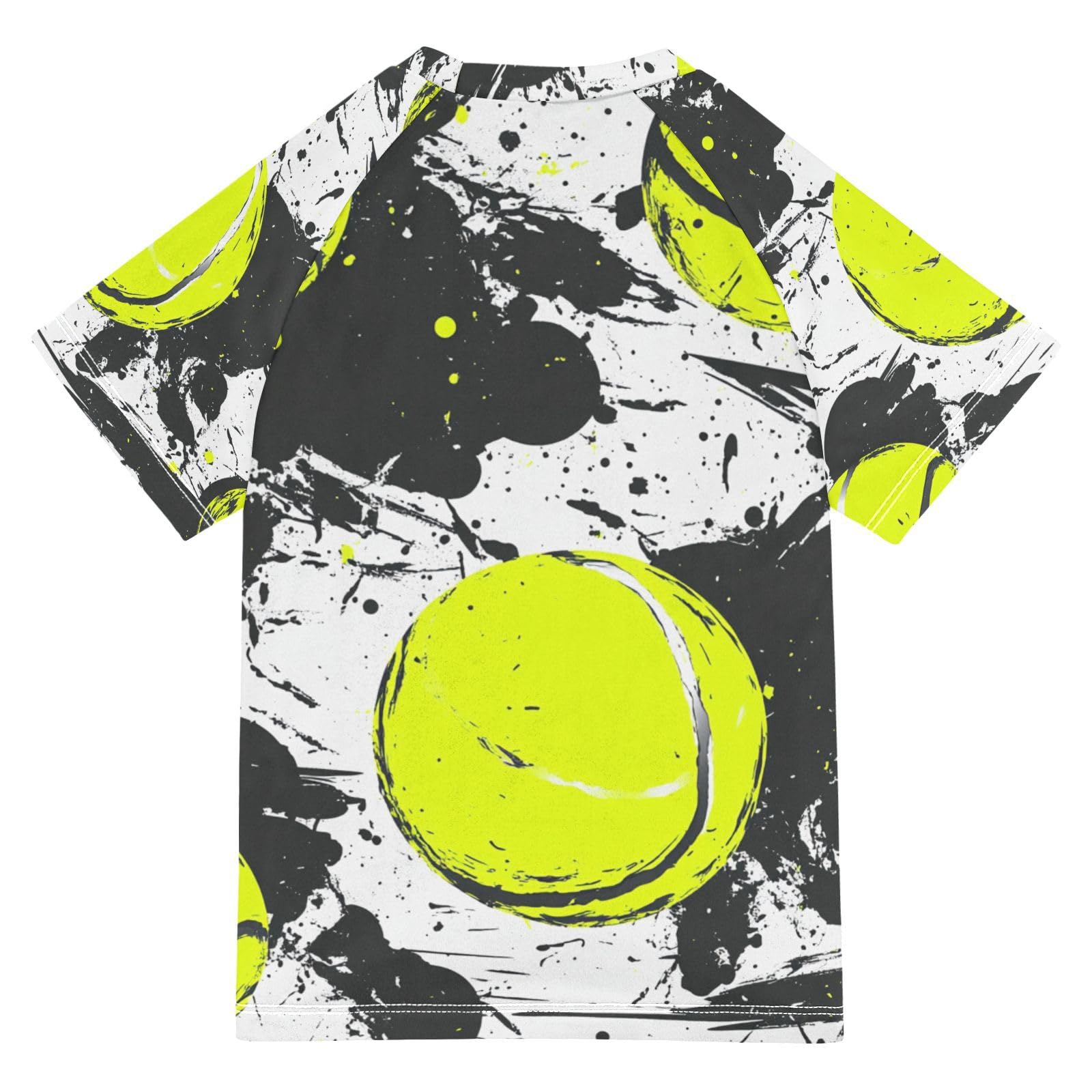 Jucciaco Boys Swing Shirts Tennis Ink Ball Sport Rashguard Short Sleeve Kids T-Shirts Sun UPF 50+ Multicoloured