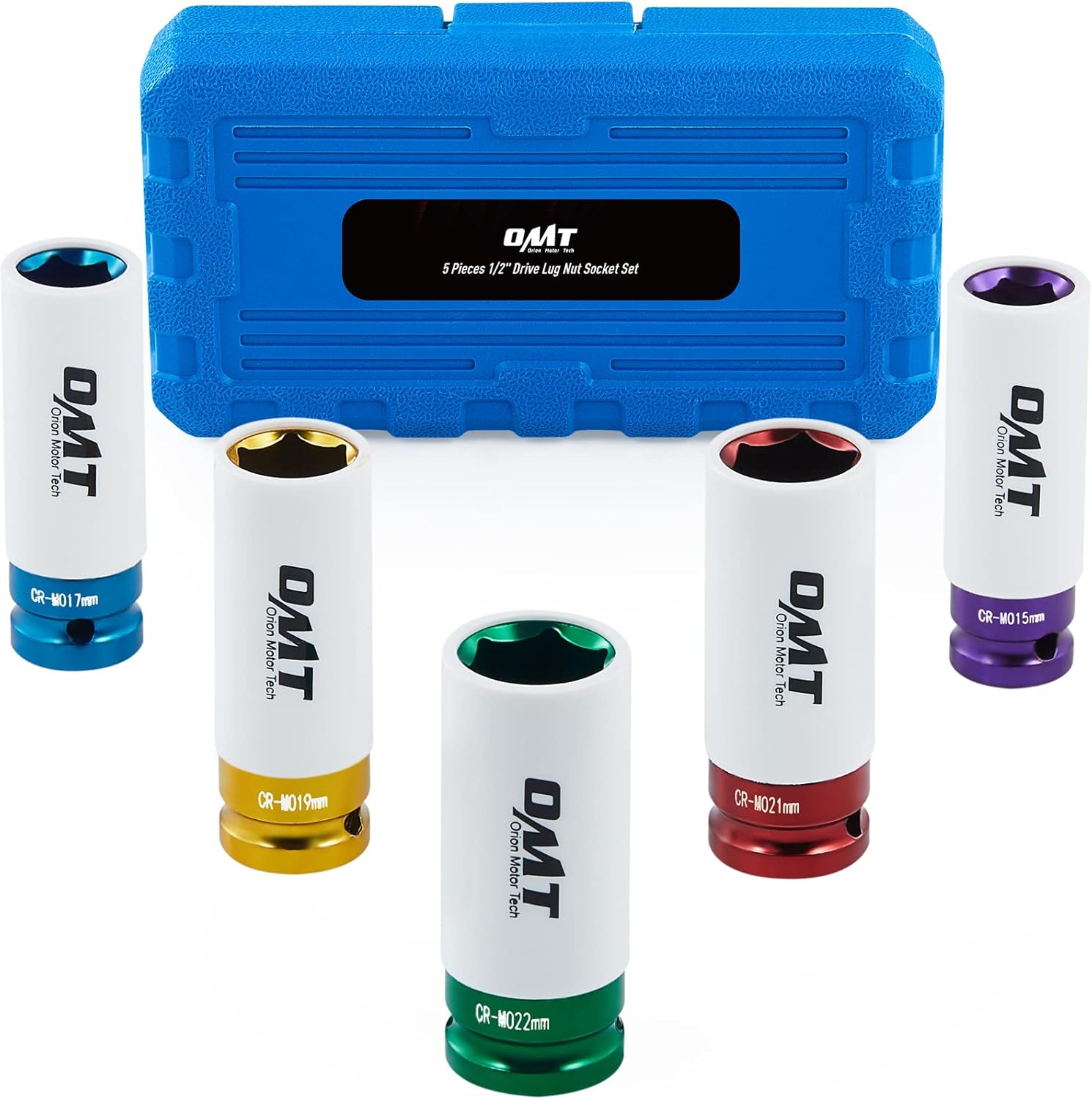 Orion Motor Tech Metric Impact Socket Tool Set, 5 Piece 15 17 19 21 22