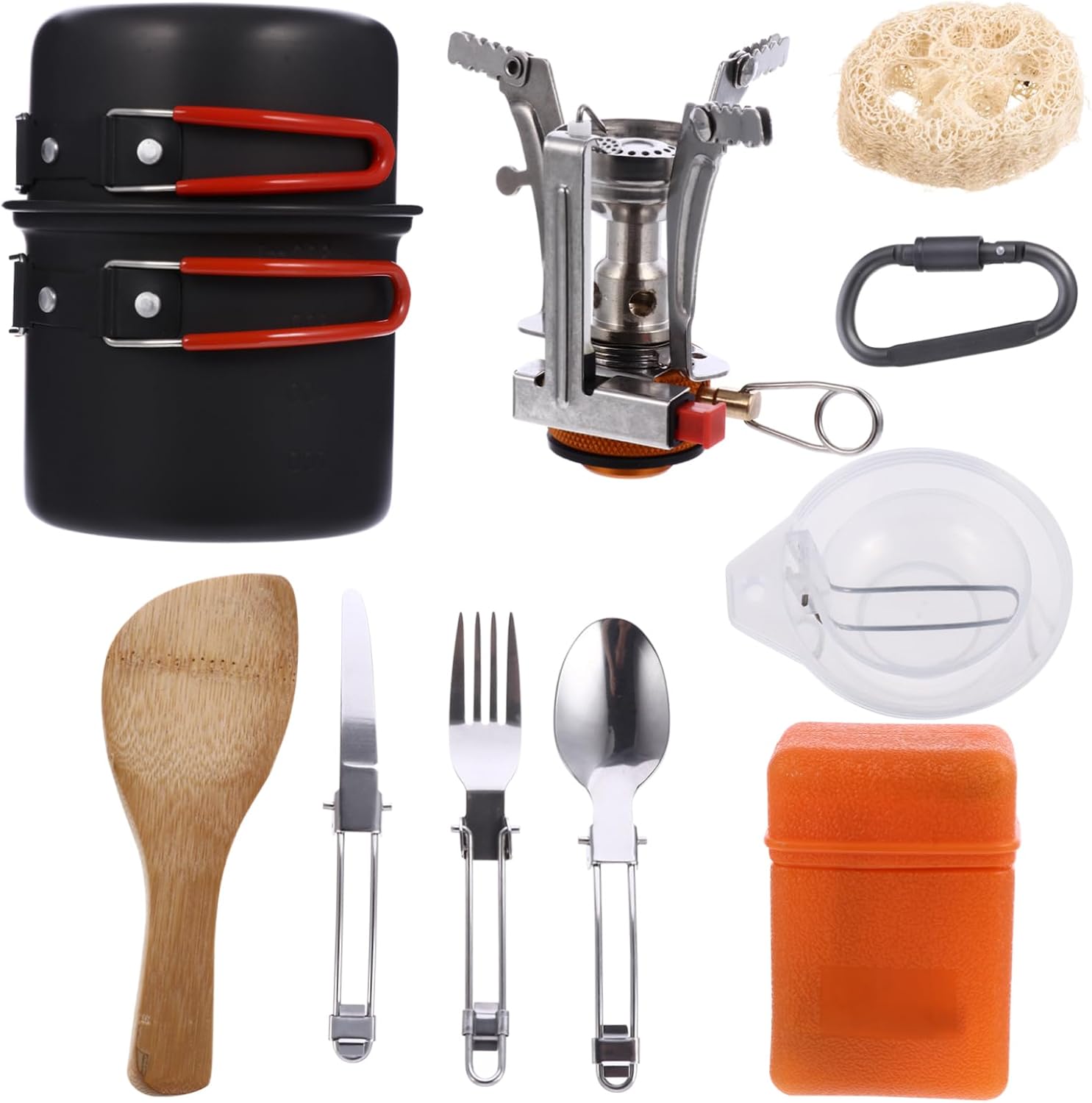 1set Portable Camping Cooking Pot Cookware for People Lightweight Non-Stick Picnic Tableware Design for Hiking and Outdoor Adventures