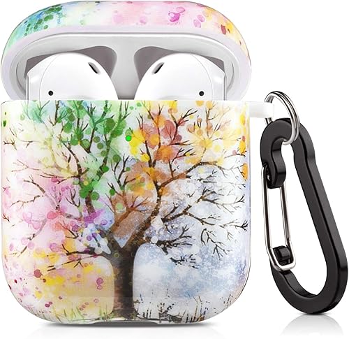 Vista 35 de Cutebricase Funda para Airpods, Paris Tower Airpod Funda protectora rígida para Apple AirPods 2 y 1 con llavero compatible con carga inalámbrica