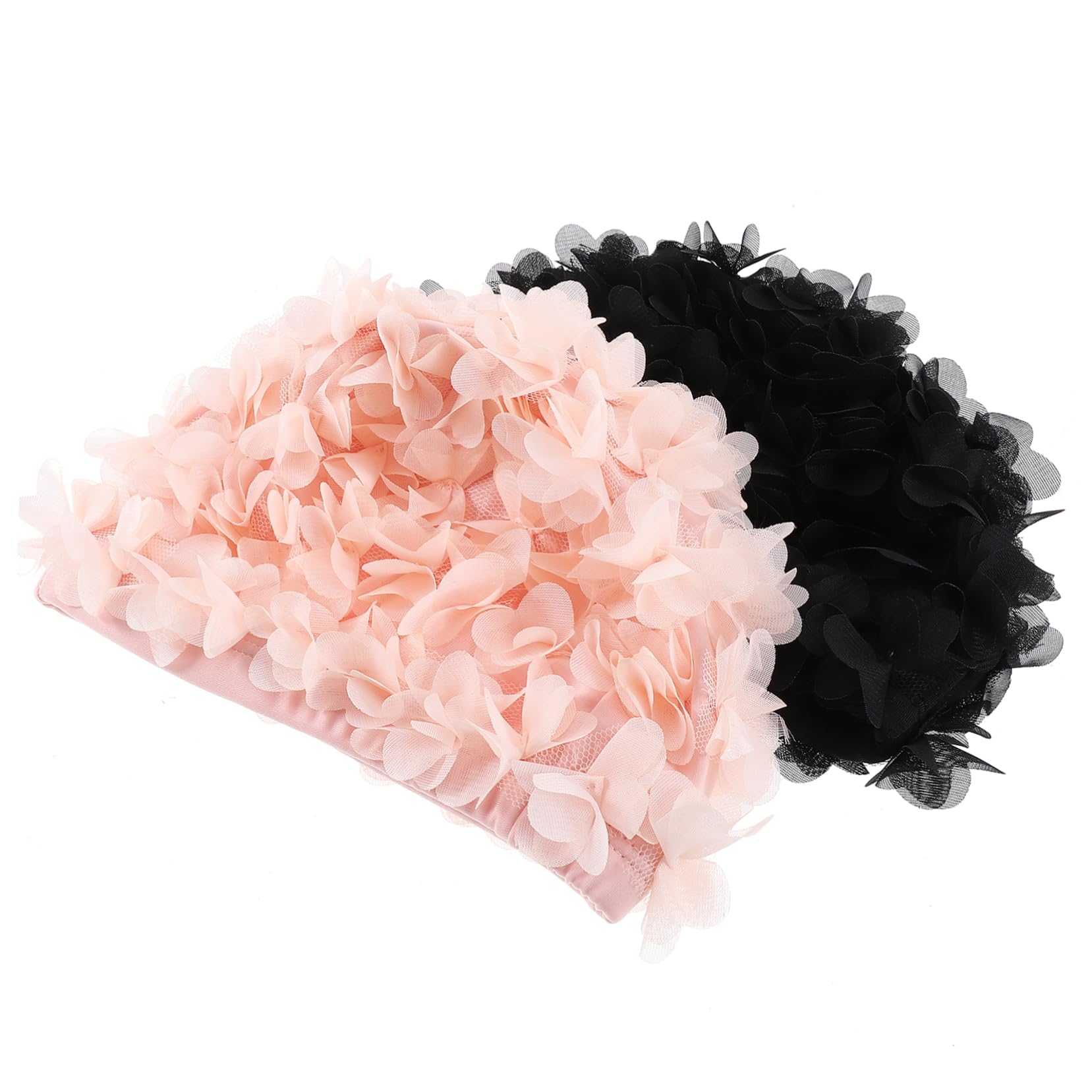 BESPORTBLE Flower Swim Cap for Women 2 Pcs Stretchy Comfortable Breathable Hair Protection Swim Hat for Adults