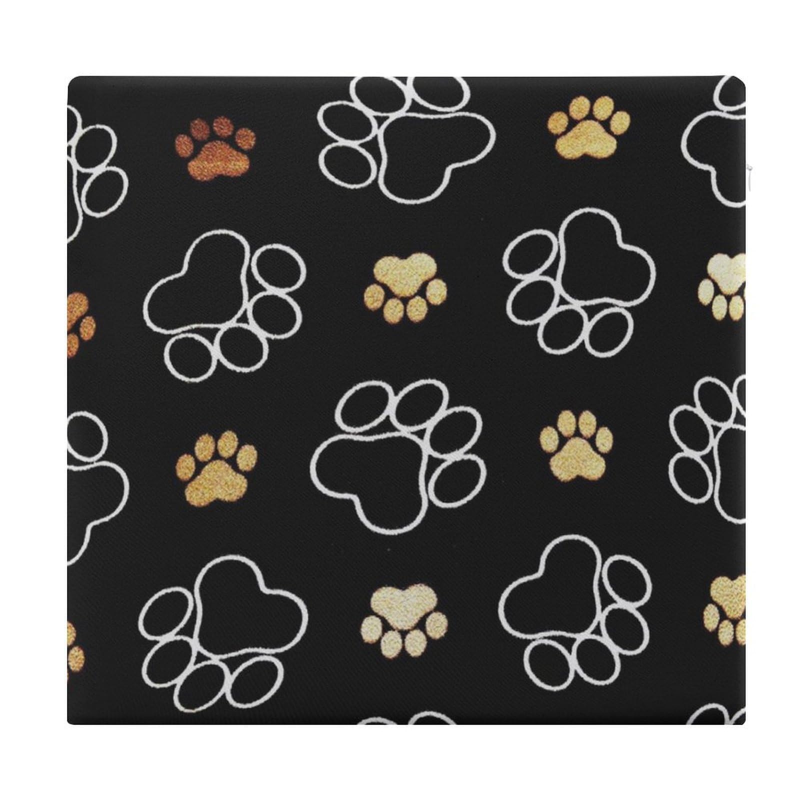 JZemdybill Chair Pad, Dog Paw Prints Seat Pad, Square Chair Cushion for Yoga Living Room Balcony