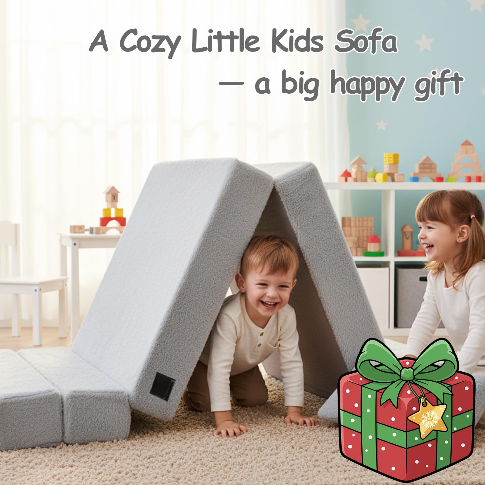 Sofá cama para niños, colchón de suelo para niños pequeños que brilla en la oscuridad, sofá modular de dinosaurio azul para bebé, sofá plegable para niños, futón plegable, cama para sala de