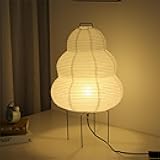 Noguchi Rice Paper Lamp, Akari Floor Lamp, Japanese Lantern Ideal for Bedside, Living Room, and Japandi Décor (Bulb Included)