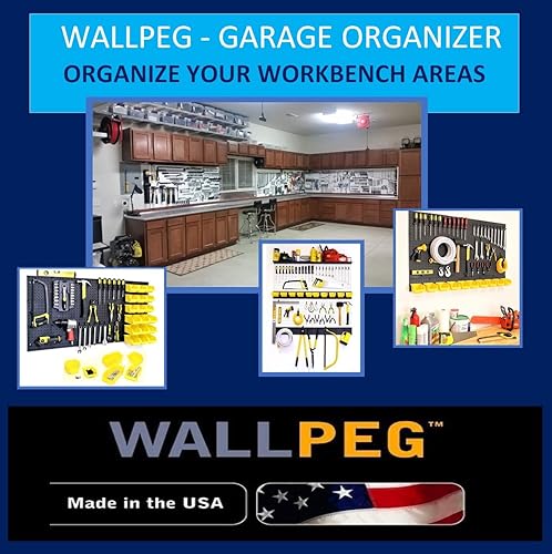 Miniatura 3 de WallPeg Juego de 206 ganchos para tablero de clavijas y cubos de tablero de clavijas, kit de organización de almacenamiento y ganchos para clavijas