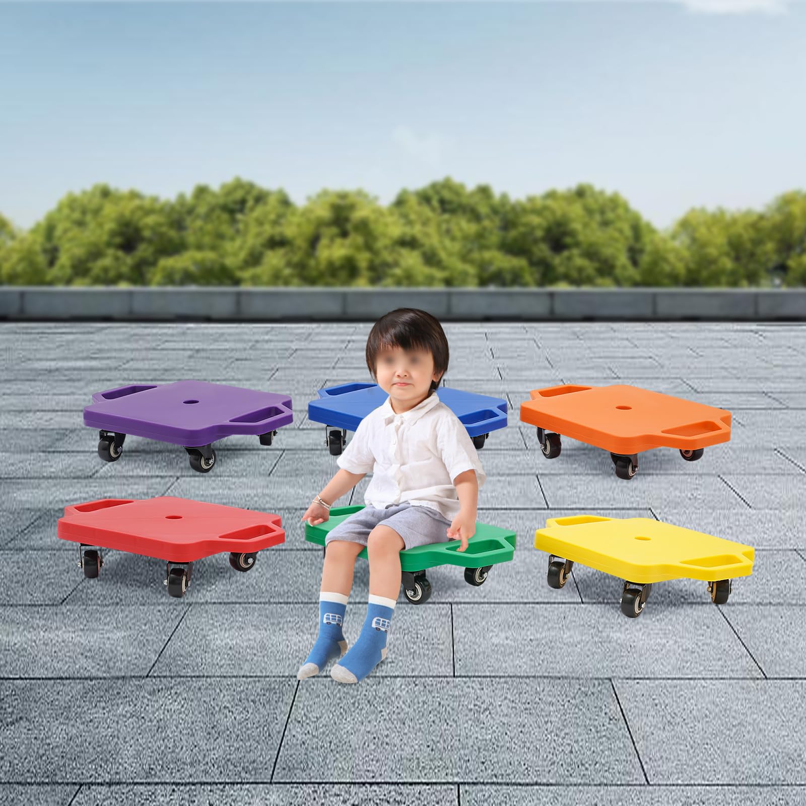 Balance Board Kinder, Scooter Board aus Kunststoff mit Sicherheitshandgriff