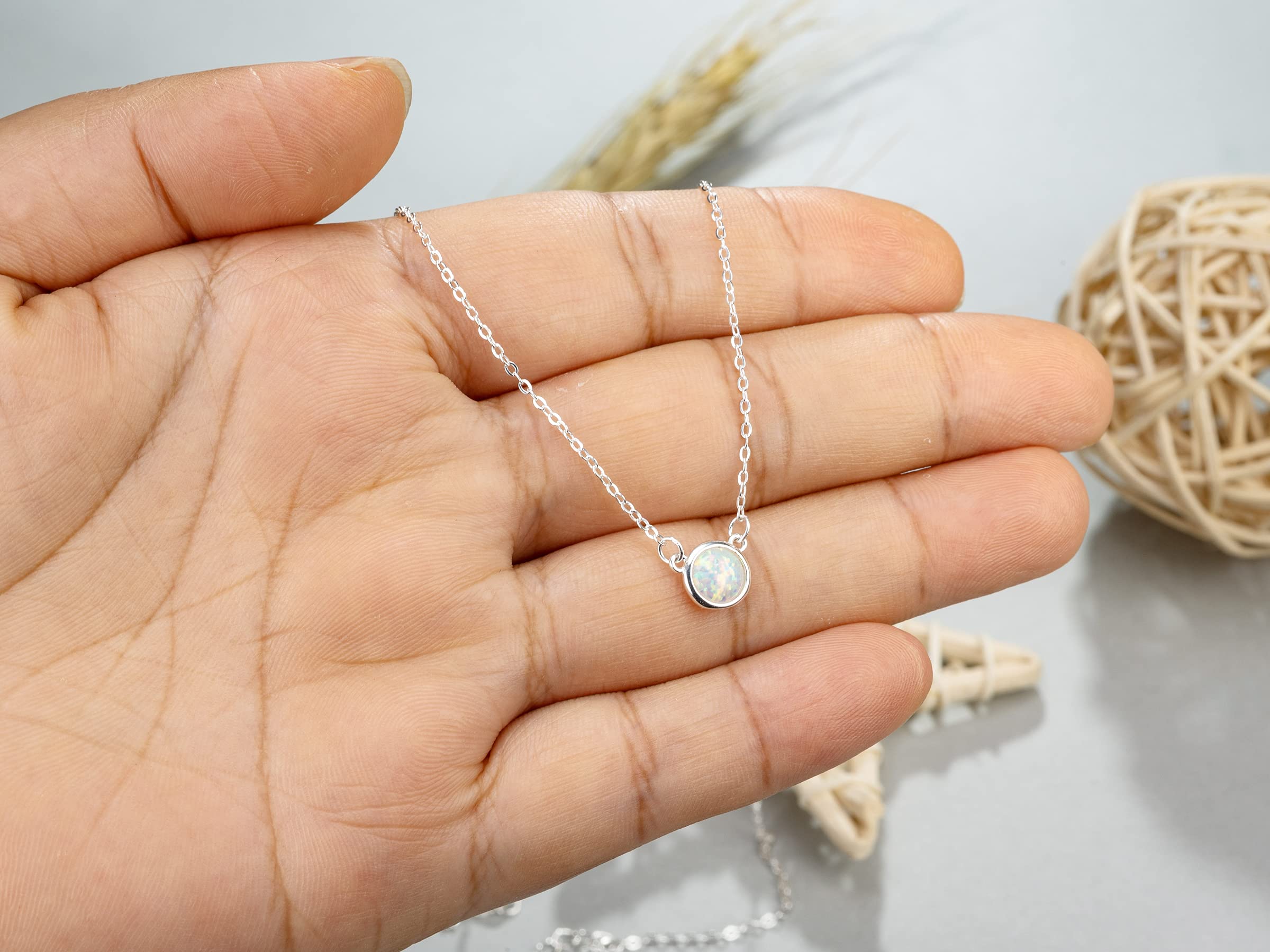 RareLove First Time Mom Gift,Daughter Pregnancy Gifts 925 Sterling Silver White Opal Necklace For Mom to be,Expecting Moms