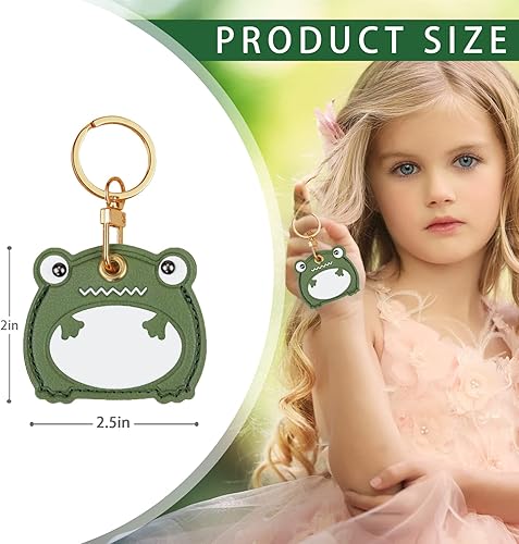 Miniatura 298 de Funda de cuero compatible con Apple AirTag, rastreador de llavero GPS Airtag con llavero, cubierta protectora antiarañazos para AirTag