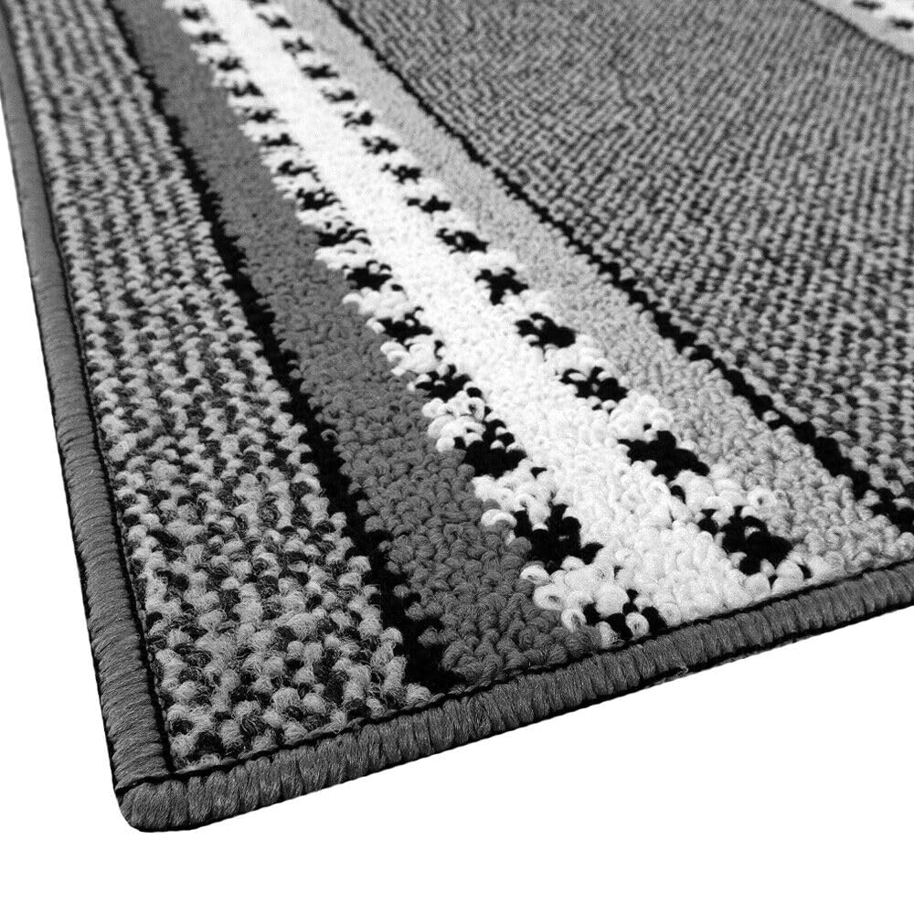 emmevi Alfombra de Cocina Antideslizante, Pasillo Bordeado, Entrada Escalera, Lavable, Modelo ALEXA, Diseño A, 57X300, Gris