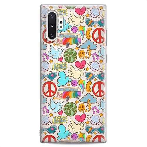 Miniatura 10 de Cavka Funda compatible con Samsung A91 A70 A52 A51 A50 A20 A11 A12 A13 A14 A03s A02s Slim Fit Ligero Groovy Hippie 60s Flexible Peace Flowers Print