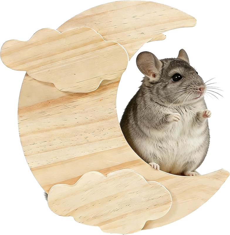 Esconderijo de Madeira Maciça para Chinchilas, Hamsters e Pequenos Animais BShasrlim