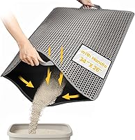 Vista 15 de Tapete para Arena de Gatos-30"X24" Tapete Grande para Caja de Arena Atrapante para Gatitos EVA Diseño de Panal de Doble Capa, A Prueba de Orina e