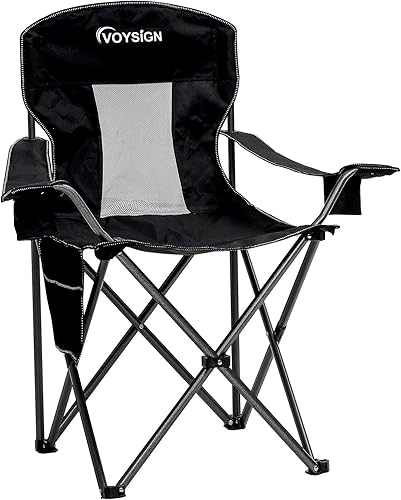 Miniatura 1 de Sillas de campamento acolchadas para adultos, sillas plegables de gran tamaño para exteriores, capacidad de peso de 475 libras, con bolsa