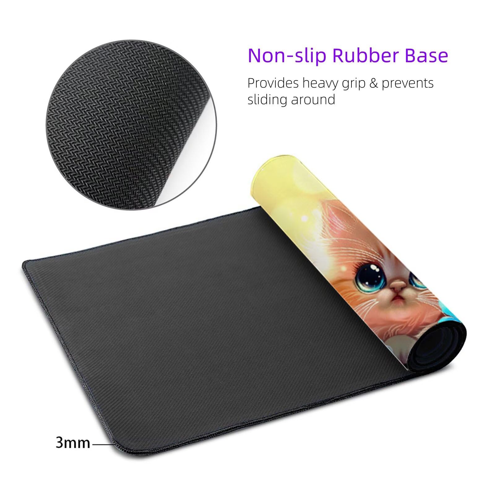 Alfombrilla Ratón Fantasía Alfombrilla Escritorio Gato Mouse Pad Gaming Duradera, Mouse Pad Grande Gaming Mejora Precisión y La Velocidad, Antideslizante Desk Mat para PC, Oficina 1600x800x3mm Y2-491