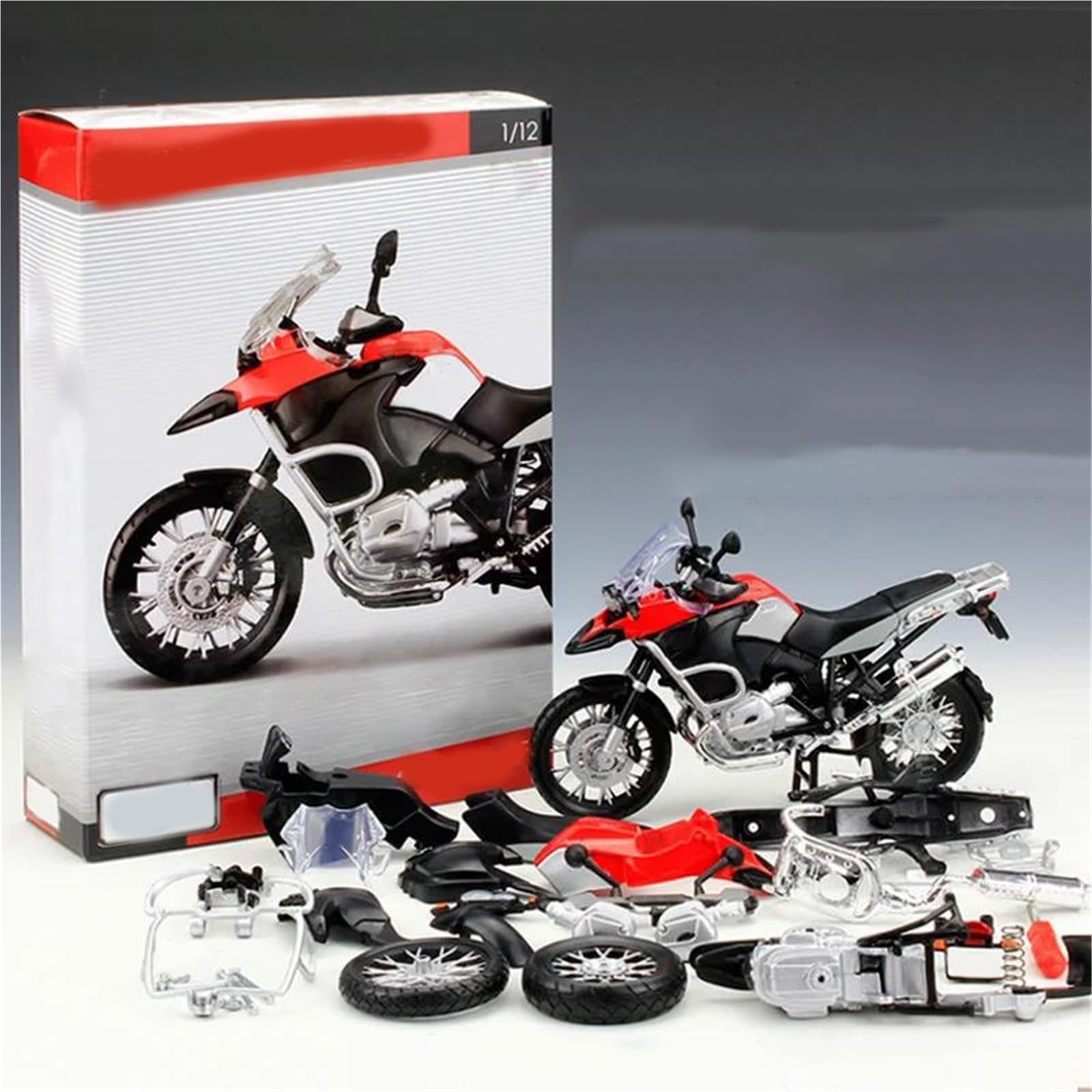 Modelo de Motocicleta Serie Mini Moto 1/12 para BMW R1200 GS Colección De Miniaturas Carreras para Armar Regalo Maqueta Motocicleta