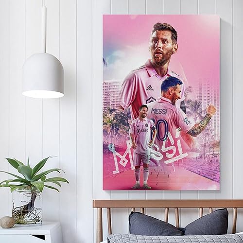 Miniatura 5 de Póster de fútbol Messi de 12 x 18 pulgadas, sin marco, decoración de dormitorio de niños, lienzo de fútbol deportivo, arte de pared, imágenes