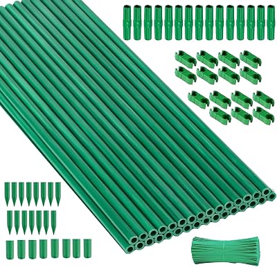 Garden Stakes 30Pack, DIY Tall Plant Support Stakes of 4Ft,5Ft,6Ft,7Ft, Fiberglass Plant Stake for Indoor & Outdoor Plants, Tomato Vegetable Stakes for Garden